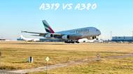 Airbus A380 VS A319 - přistání